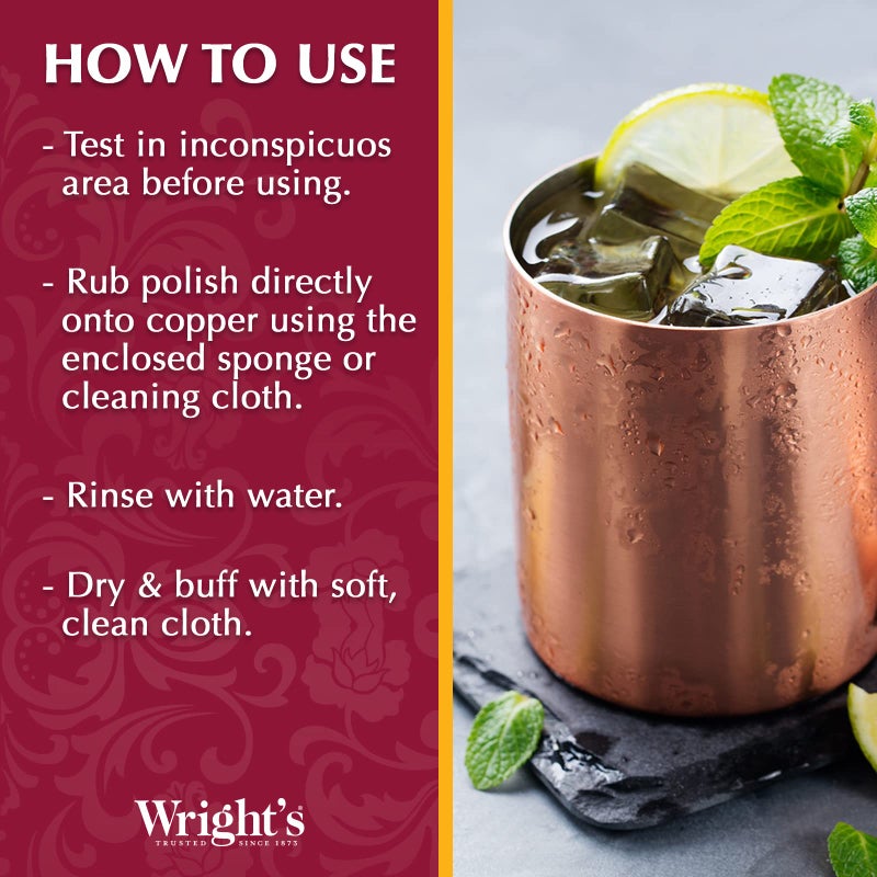 Wright's by Weiman Cream Copper and Brass Cleaner - Gently Cleans and Removes Tarnish without Scratching, Polishing Cloth Included - Image 5